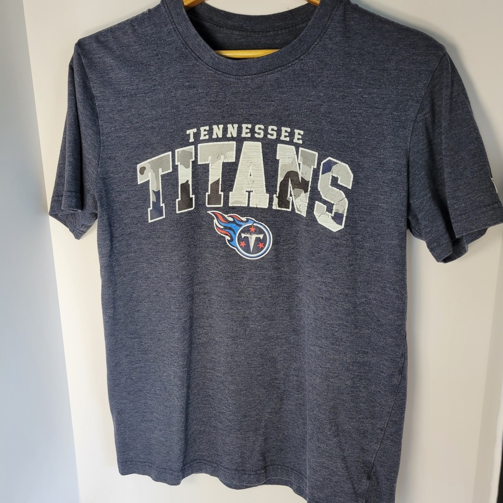 New Era NFL Team Apparel Tennessee Titans Camo Graphic T-Shirt Navy Blue Mens M